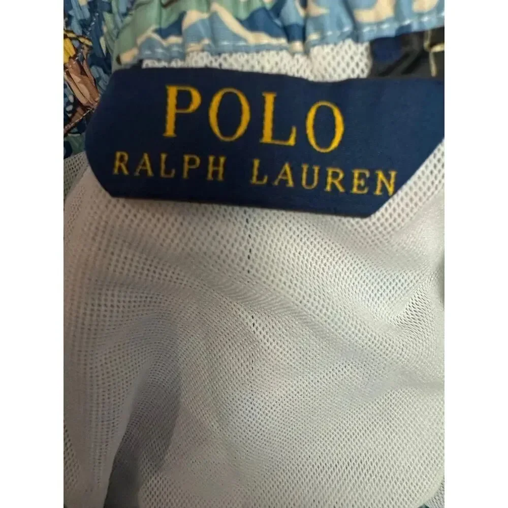 Polo Ralph Lauren Swim Trunks Hawaiian Surf Rowing Theme Surfing Board Shorts L